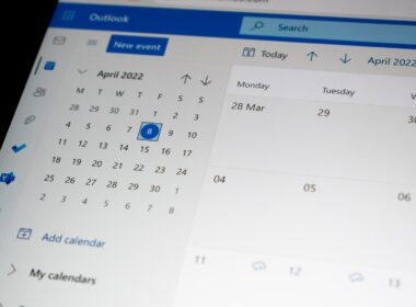 a computer screen with a calendar on it