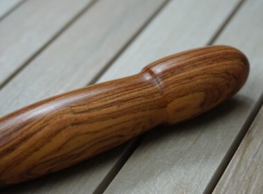 brown wooden handle on white wooden table