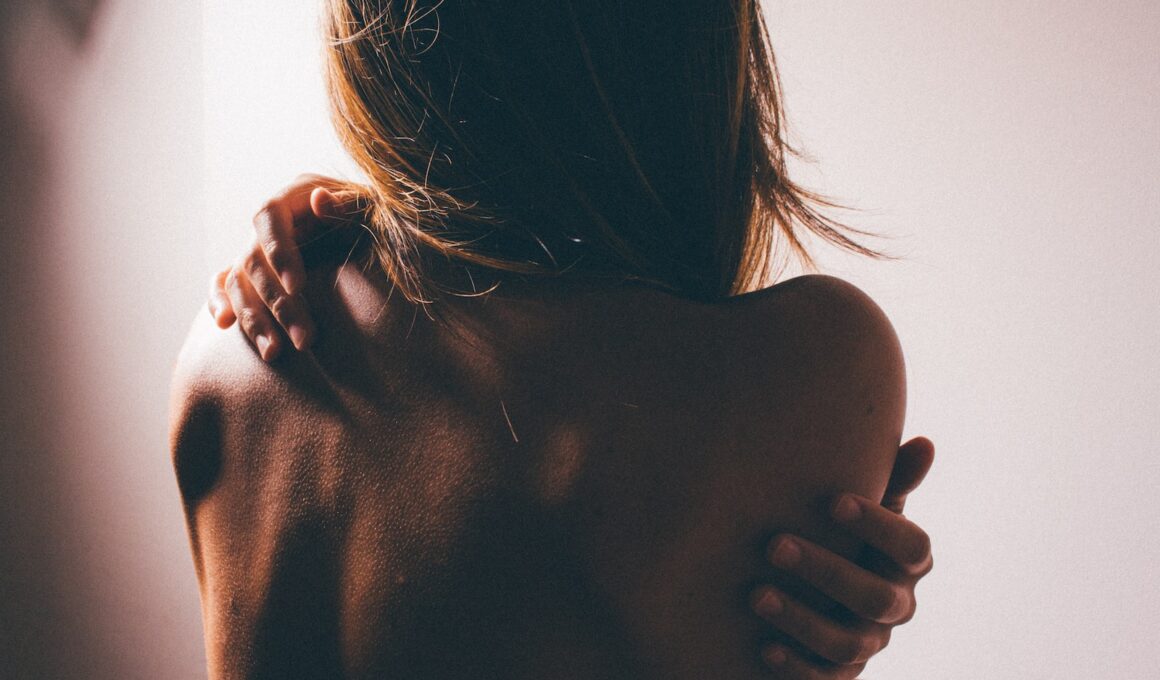 close photo of woman's back