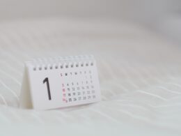 white calendar on white textile