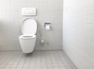 white toilet bowl with cistern