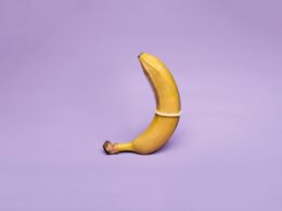 yellow banana fruit on white table